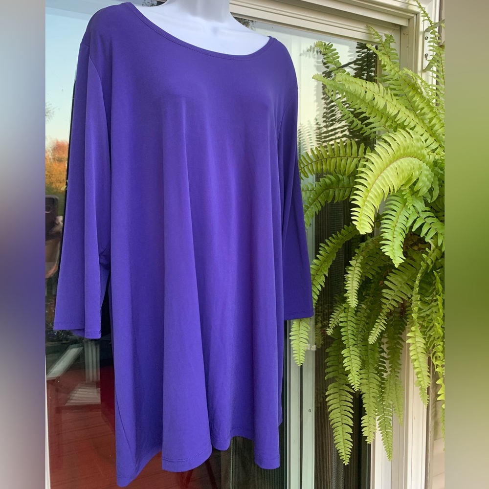 Susan Graver Liquid Knit Tunic Shirt Blouse XL EUC